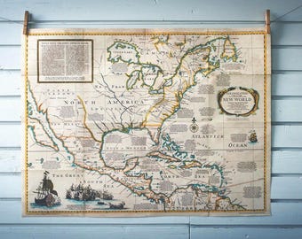 1977 Vintage National Geographic New World Colonization Map