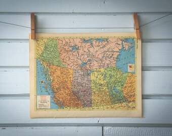 1954 Vintage West Canada Map