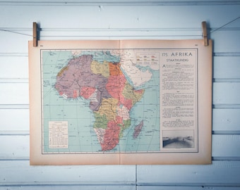 1941 Vintage Map of Africa