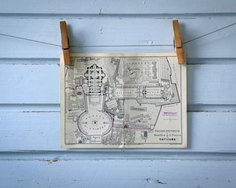 1931 Vintage Map of Vatican