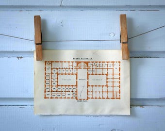 1931 Vintage Plan of Archaeological Museum of Naples