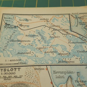 1912 Vintage Savonlinna & Kuopio Map image 8