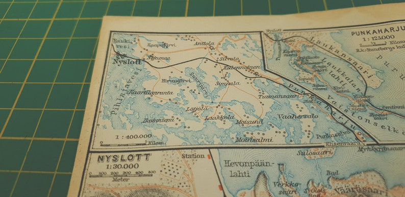 1912 Vintage Savonlinna & Kuopio Map image 8