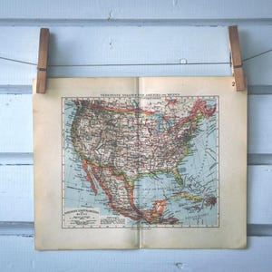 Carte vintage 1932 des Etats-Unis