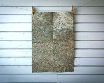 1930s Vintage East Slovenia & North Croatia Map