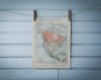 1897 Vintage North America Map