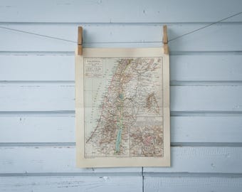 1907 Vintage Map of Israel