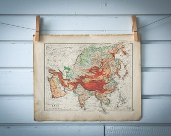 1895 Vintage Map of Asia