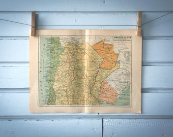 1937 Vintage North Argentina Map
