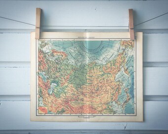1956 Vintage Map of Russia