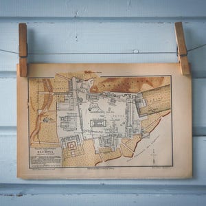 Carte vintage 1890 de l'ancienne Olympie