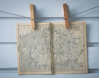 1910s Vintage Denmark Map