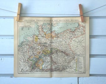 1894 Vintage Map of Germany