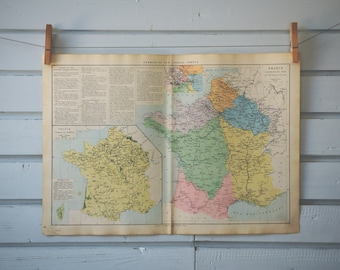 1880 Vintage Traffic Map of France