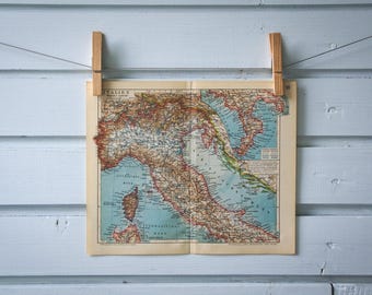 1936 Vintage Map of Italy