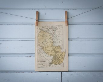 1937 Vintage Paraguay Map
