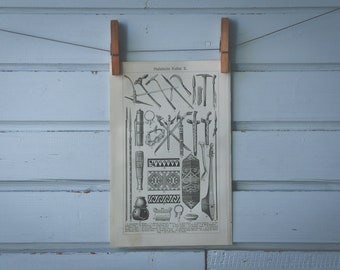 1907 Vintage Culture of Malaysia Lithograph Illustration