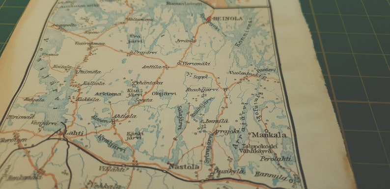 1912 Vintage Heinola & Surroundings Map image 4