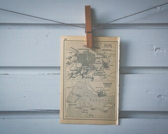 1910s Vintage Map of Havana & Kingston