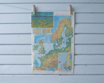 1977 Vintage Northwest Europe Map
