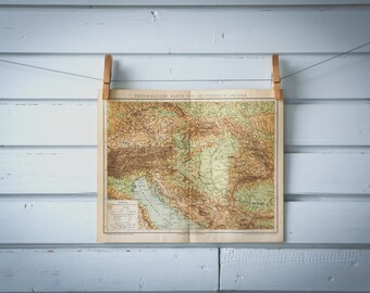 1887 Vintage Austria-Hungary Map