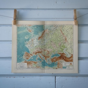 Vintage kaart van Europa uit 1907