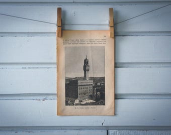 1894 Vintage Florence Lithograph Illustration