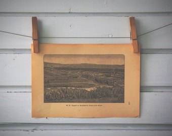 1894 Vintage Athens Lithograph Illustration
