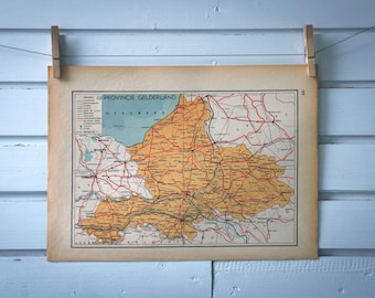 1941 Vintage Map of Dutch Gelderland Province