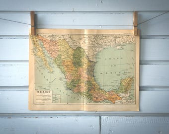 1937 Vintage Mexico Map