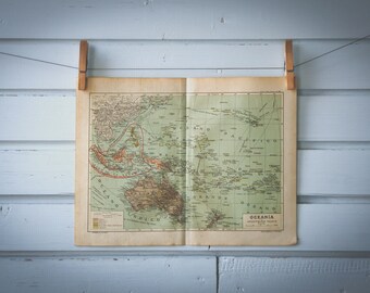 1928 Vintage Oceania Map