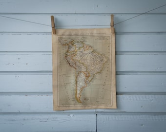 1887 Vintage South America Map