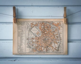 1890 Vintage Milan Map