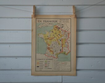 1941 Vintage Map of France
