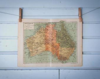 1937 Vintage Map of Australia