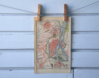 1894 Vintage Magdeburg Map