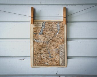 1876 Vintage Salzkammergut Map