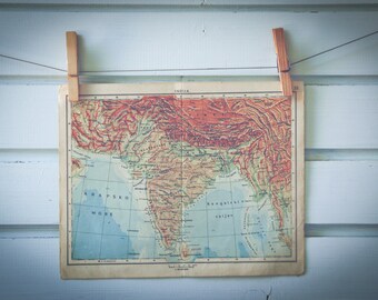 1956 Vintage Map of India