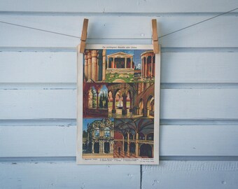 1910s Vintage Architecture Styles Illustration