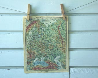 1951 Vintage Map of Russia