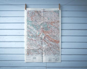 1954 Vintage East Herzegovina Map