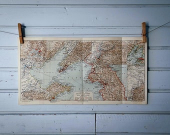 1907 Vintage Yellow Sea Map