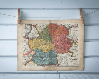 1916 Vintage New Castile Map