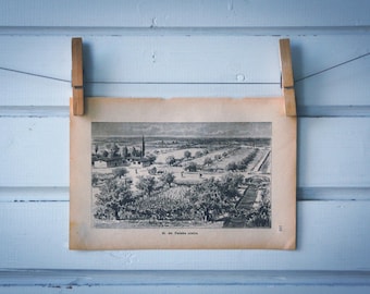 1894 Vintage The Po Valley Lithograph Illustration