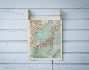 1907 Vintage Map of Japan