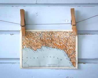 1931 Vintage Central Italian Riviera Map