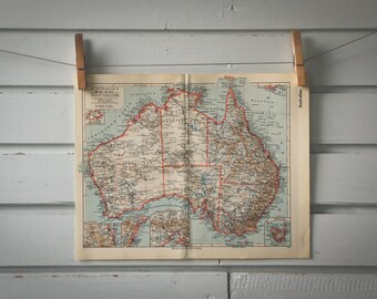 1936 Vintage Australia Map