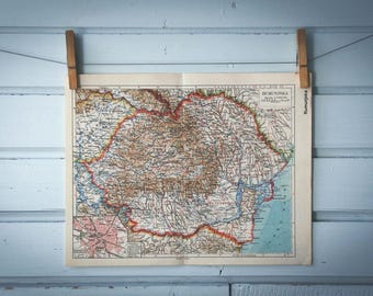 1938 Vintage Romania Map