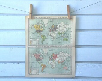 1894 Vintage Map of German Export & Import