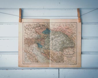 1897 Vintage Austria-Hungary Map